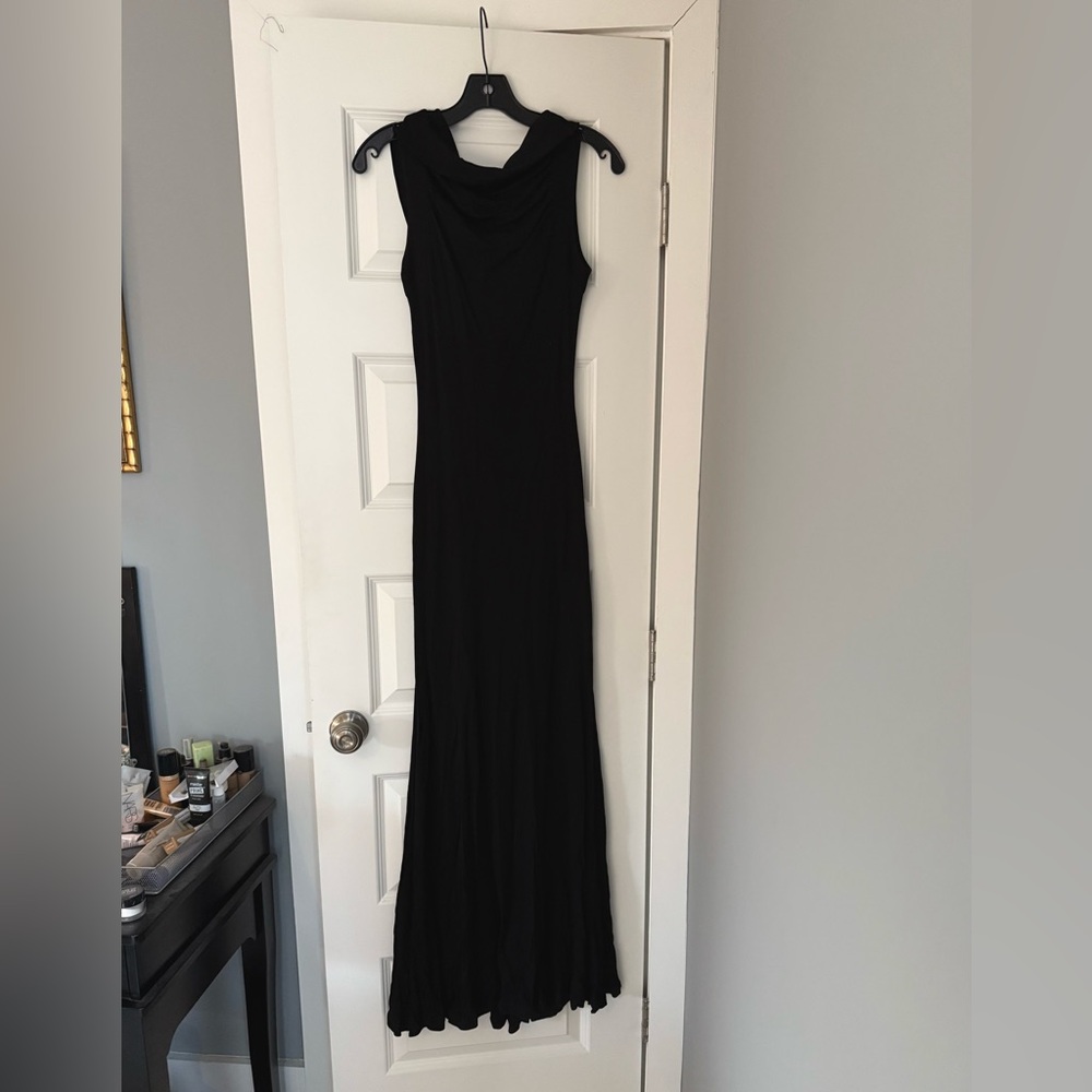 Jean Paul Gaultier Cowl Back Black Maxi Dress